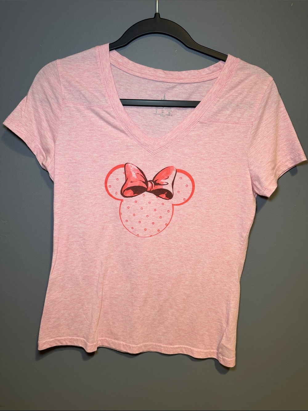 Pink Minnie Mouse Tee with Bow Graphic